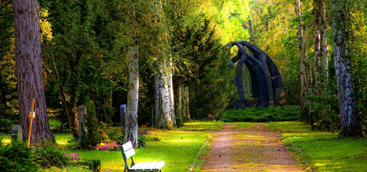 A beautiful green graveyard